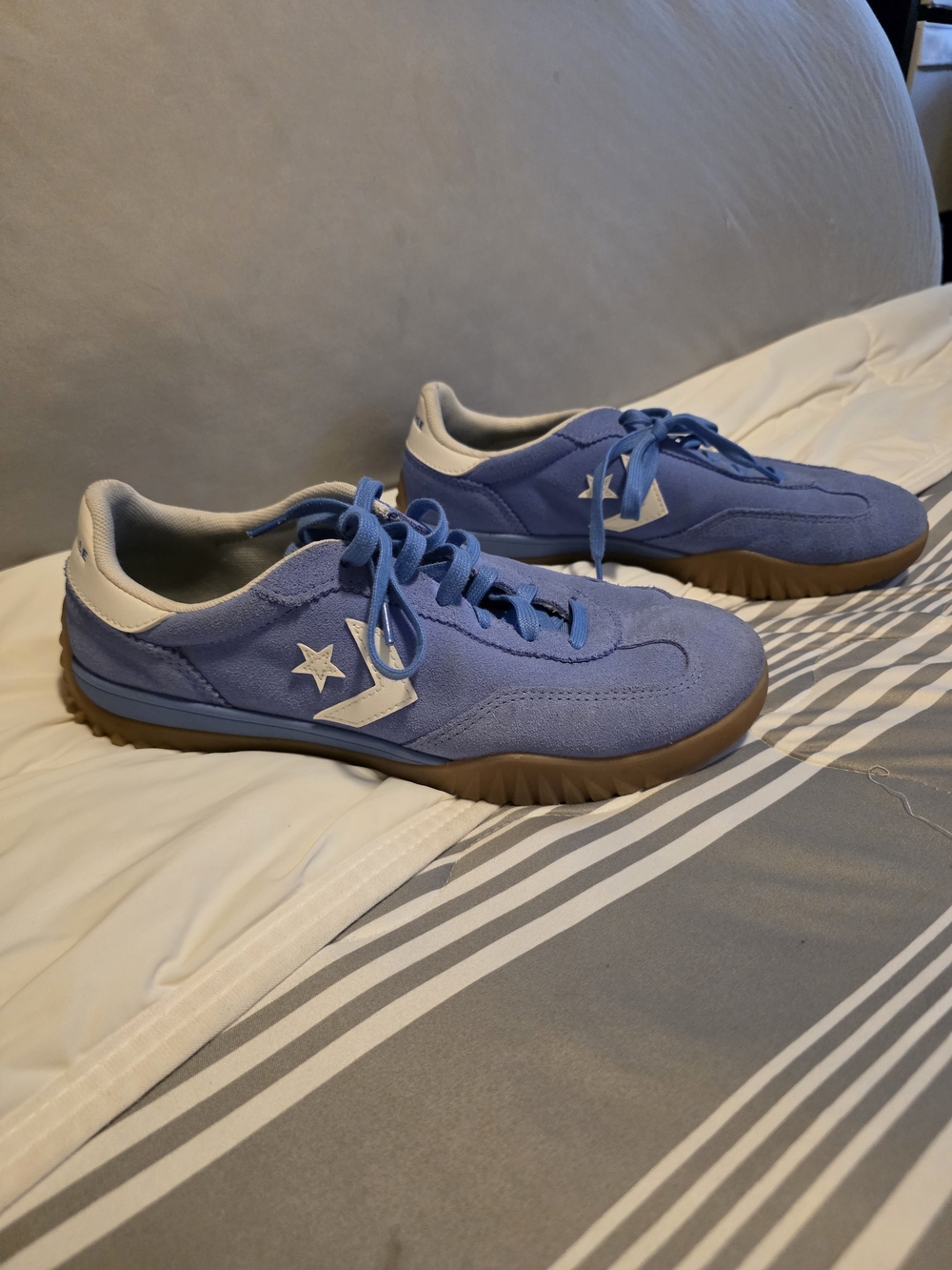 Converse Light Blue Suede Athletic Sneakers with White Accents